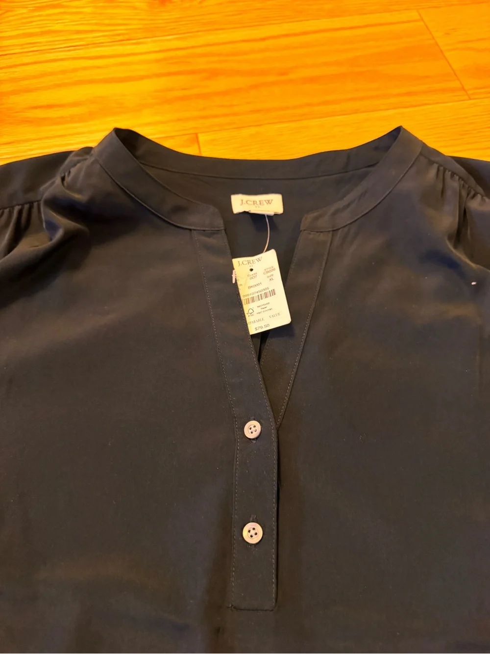 J. Crew Black Long-Sleeve Blouse
